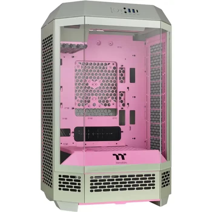Kućište Thermaltake The Tower 300 Matcha Plum, Micro tower, kaljeno staklo, bez napajanja, Micro ATX, pastelno zeleno