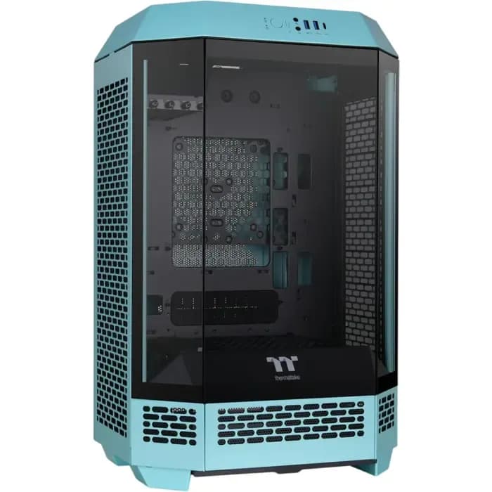 Kućište Thermaltake The Tower 300 Turquoise, Micro tower, kaljeno staklo, bez napajanja, Micro ATX, tirkizno