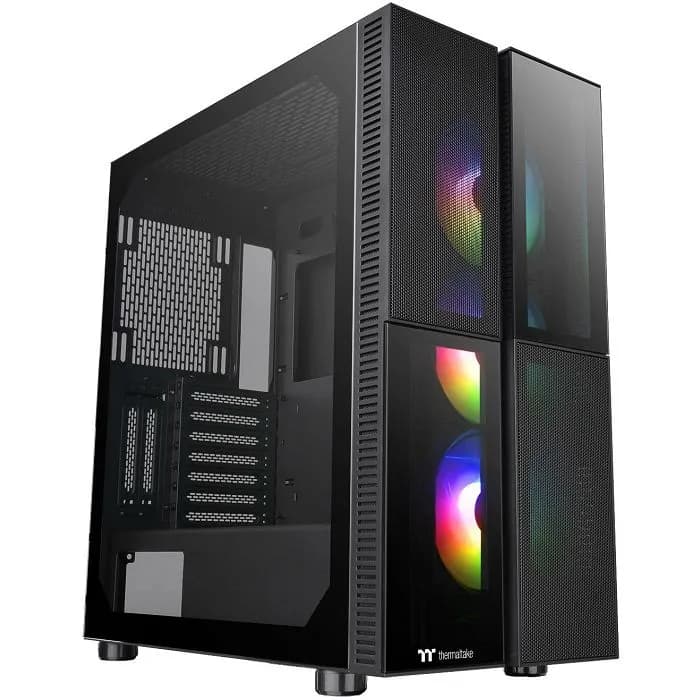 Kućište Thermaltake Versa T26 ARGB, Mid tower, kaljeno staklo, bez napajanja, E-ATX, crno