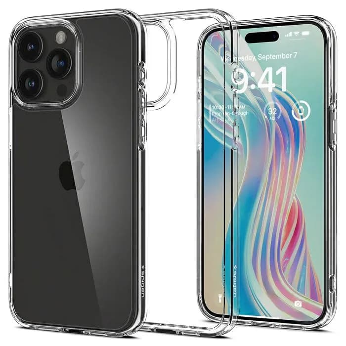 Maskica za mobitel Spigen Crystal Hybrid, za Apple iPhone 15 Pro Max, prozirna