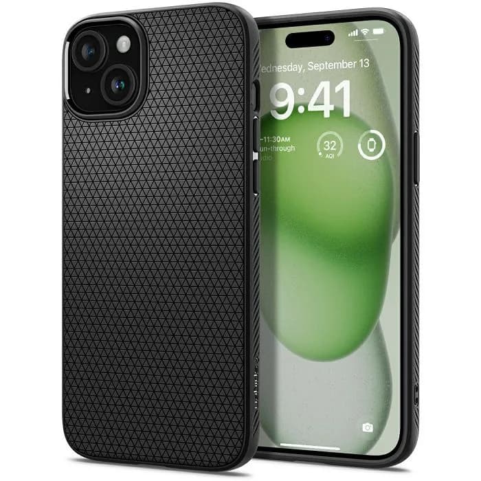 Maskica za mobitel Spigen Liquid Air, za Apple iPhone 15 Plus, mat crna