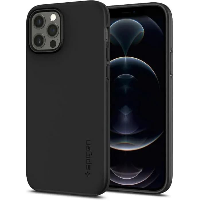 Maskica za mobitel Spigen Thin Fit, za Apple iPhone 12/Pro, crna