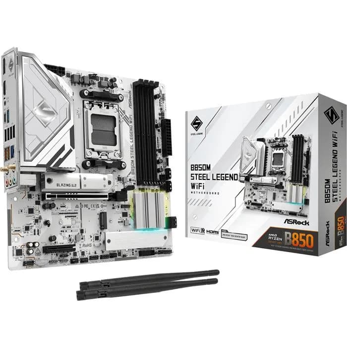 Matična ploča ASRock B850M Steel Legend WiFi, AMD AM5, WiFi, Bluetooth, Micro ATX