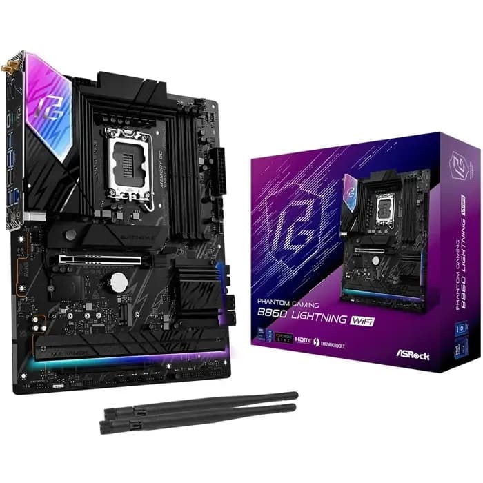 Matična ploča Asrock B860 PG Lightning WiFi, Intel LGA1851, WiFi, Bluetooth, ATX