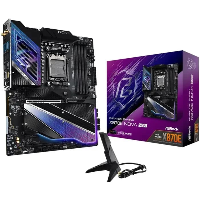 Matična ploča ASRock X870E PG Nova WiFi, AMD AM5, WiFi, Bluetooth, ATX
