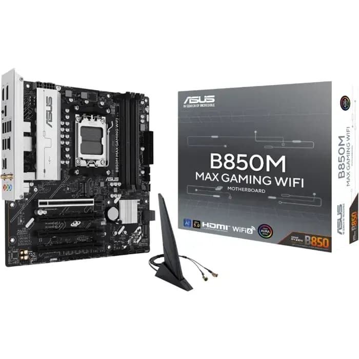 Matična ploča Asus B850M Max Gaming WiFi, AMD AM5, WiFi, Bluetooth, Micro ATX