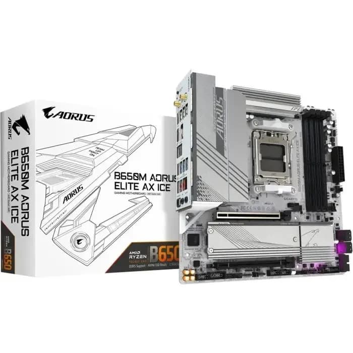 Matična ploča Gigabyte B650M Aorus Elite AX Ice, AMD AM5, WiFi, Bluetooth, ATX