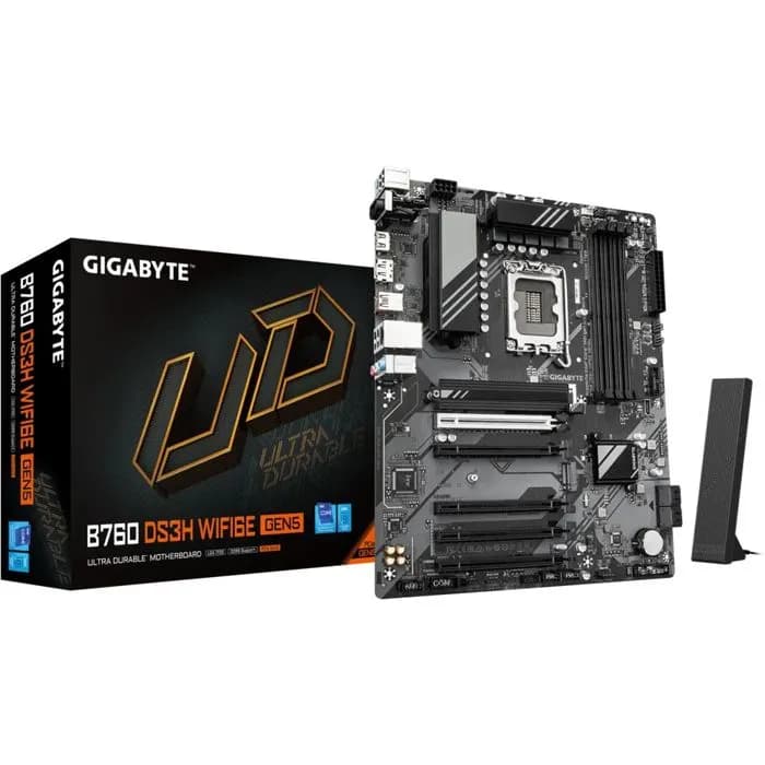 Matična ploča Gigabyte B760 DS3H WiFi6E Gen5 DDR5, LGA1700, WiFi, Bluetooth, ATX