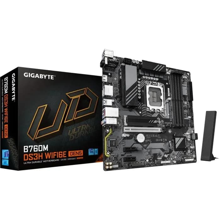 Matična ploča Gigabyte B760M DS3H WiFi6E Gen5 DDR5, LGA1700, WiFi, Bluetooth, Micro ATX