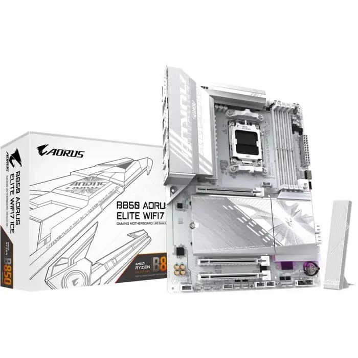 Matična ploča Gigabyte B850 Aorus Elite WiFi7 Ice, AMD AM5, WiFi, Bluetooth, ATX