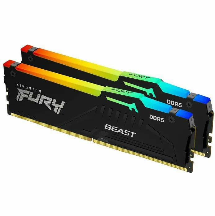 Memorija Kingston Fury Beast RGB AMD Expo, 64GB (2x32GB), DDR5 6000MHz, CL36