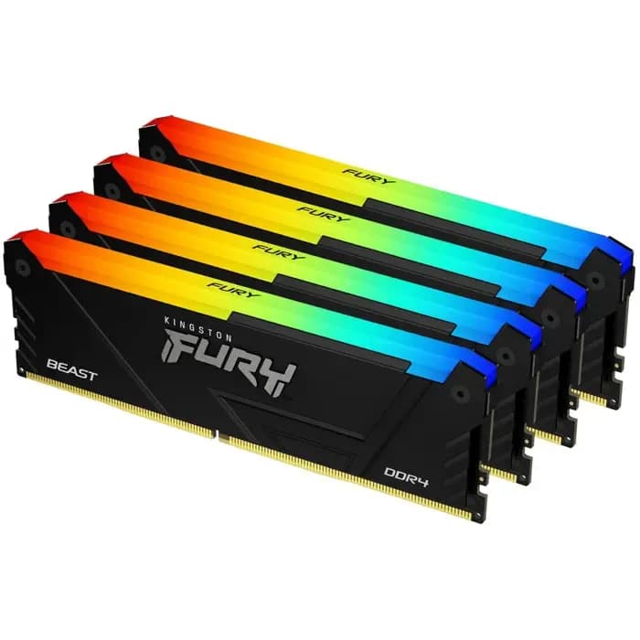 Memorija Kingston Fury Beast RGB, 32GB (4x8GB), DDR4 3600MHz, CL16