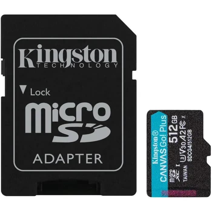 Memorijska kartica Kingston Canvas Go Plus Gen 4, microSDXC, HC Class 10, 512GB + SD Adapter