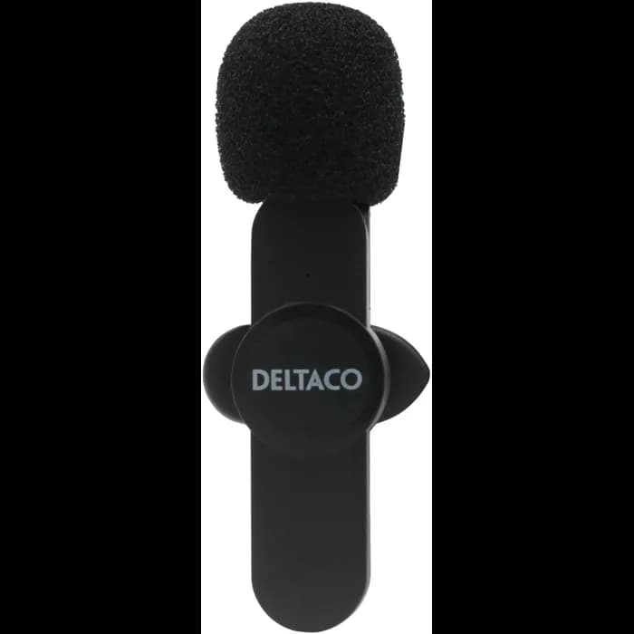 Mikrofon Deltaco Vlogging, USB-C, Lightning, crni