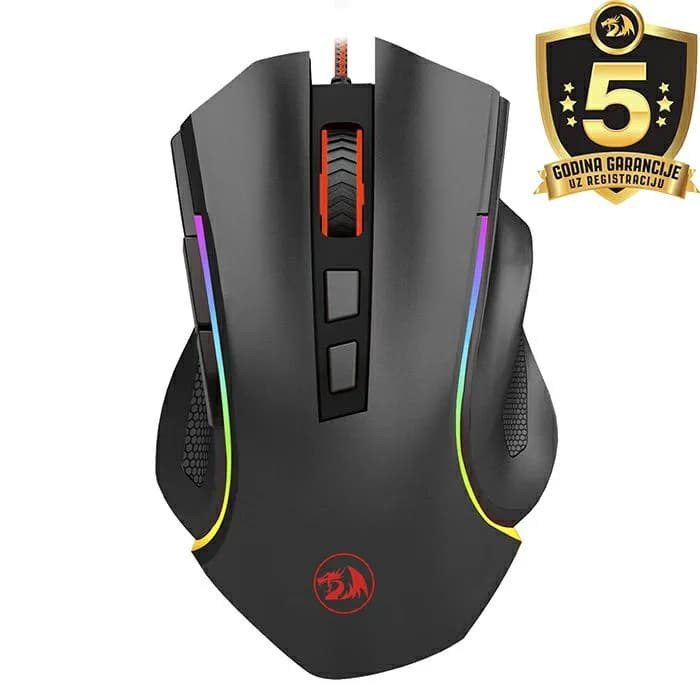 Miš Redragon Griffin M607, žičani, gaming, 7200DPI, RGB, crni