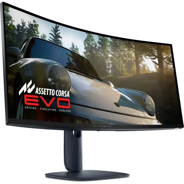Monitor Alienware 34" AW3425DW, QD-OLED, gaming, Adaptive-Sync, AMD FreeSync Premium 180Hz, 1ms (GTG), HDR400, 2xHDMI, DP, USB 3.0, USB-C, Zakrivljeni 1500R, 3440x1440