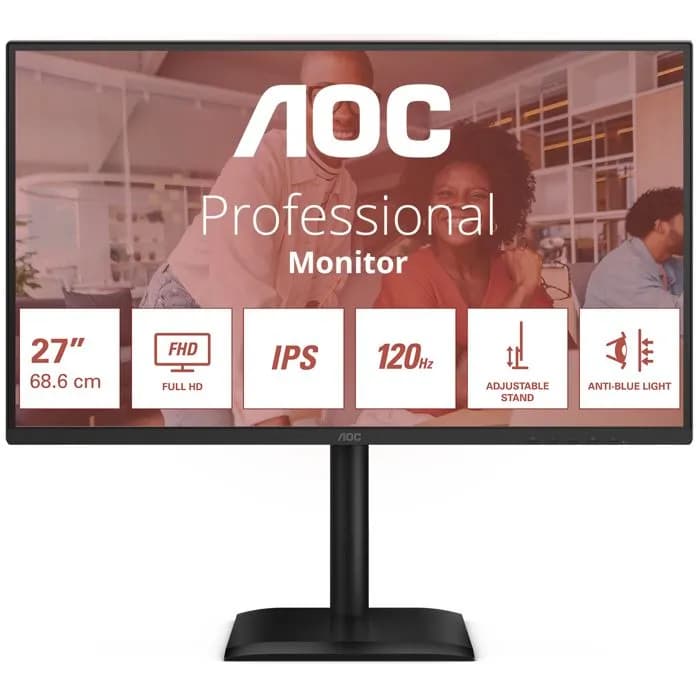 Monitor AOC 27" 27E4U, IPS, Adaptive-Sync 120Hz, VGA, HDMI, DP, 4xUSB 3.2, Zvučnici, Pivot, Full HD