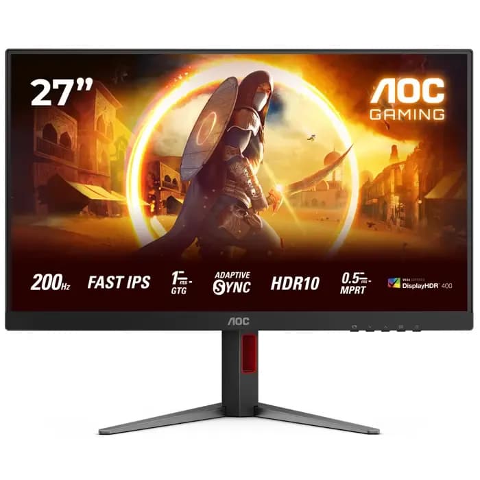 Monitor AOC 27" 27G4HA, Fast IPS, gaming, Adaptive-Sync 200Hz, 0.5ms, HDR10, 2xHDMI, DP, Zvučnici, Pivot, Full HD