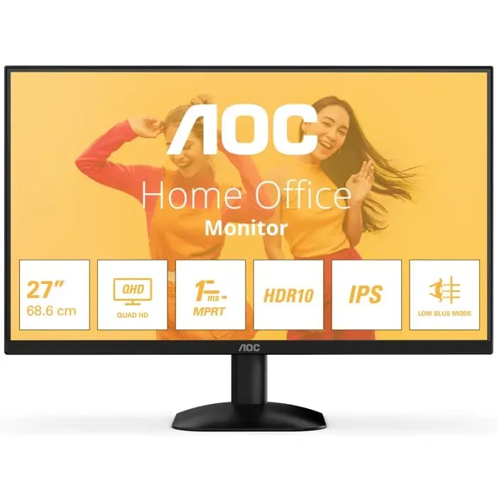 Monitor AOC 27" Q27B35E, IPS, Adaptive-Sync 75Hz, 1ms, HDR10, HDMI, DP, 2K