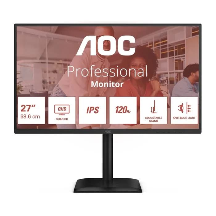 Monitor AOC 27" Q27E4U, IPS, Adaptive-Sync 120Hz, HDMI, DP, 4xUSB 3.2, Zvučnici, Pivot, 2K