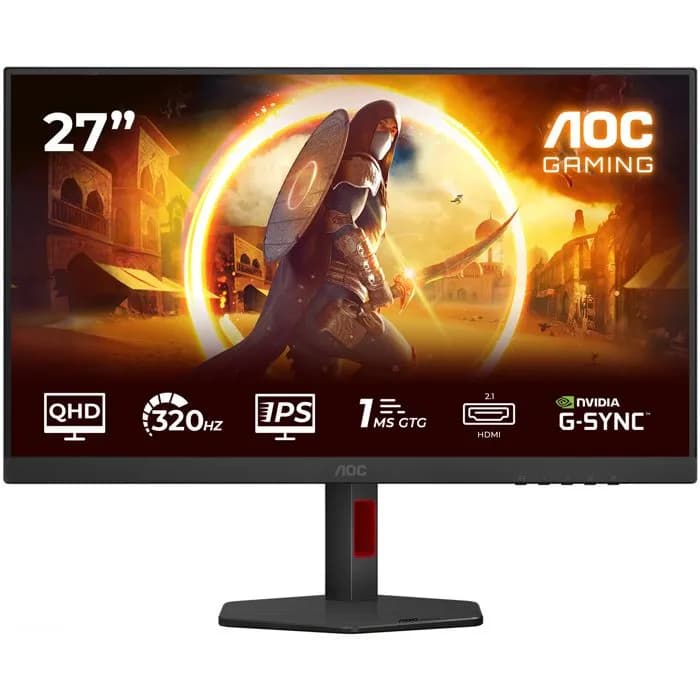 Monitor AOC 27" Q27G4SRU, Fast IPS, gaming, Adaptive-Sync 320Hz, 0.3ms, HDR400, 2x HDMI, DP, 4x USB 3.2, Zvučnici, Pivot, 2K
