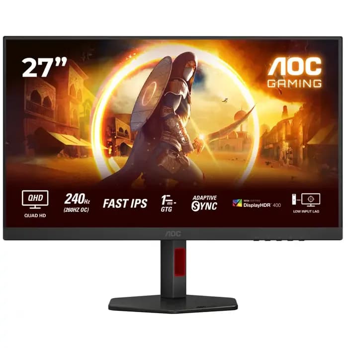 Monitor AOC 27" Q27G4ZR, Fast IPS, gaming, Adaptive-Sync 240Hz (260Hz OC), 0.3ms, HDR400, 2xHDMI, DP, Zvučnici, Pivot, 2K