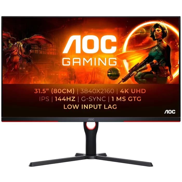 Monitor AOC 31.5" U32G3X, IPS, gaming, Adaptive-Sync 144Hz, 1ms (GTG), HDR400, 2xHDMI, 2xDP, 4K