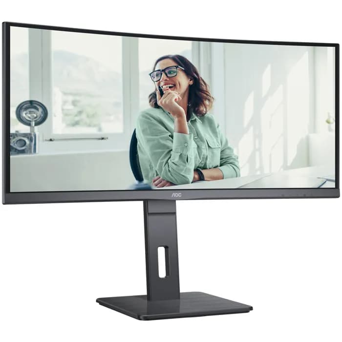 Monitor AOC 34" CU34P3CV, VA, Adaptive-Sync 100Hz, HDMI, DP, USB-C, 4xUSB 3.2, Zakrivljeni 1500R, Pivot, 3440x1440