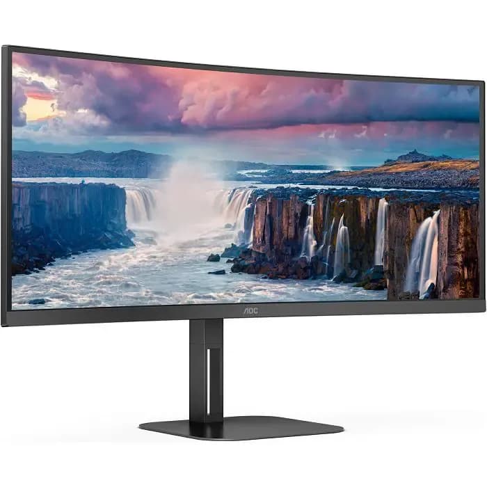 Monitor AOC 34" CU34V5C, VA, AMD FreeSync 100Hz, 1ms, HDMI, DP, 4xUSB 3.2, USB-C, Zvučnici, Zakrivljeni 1500R, 3440x1440