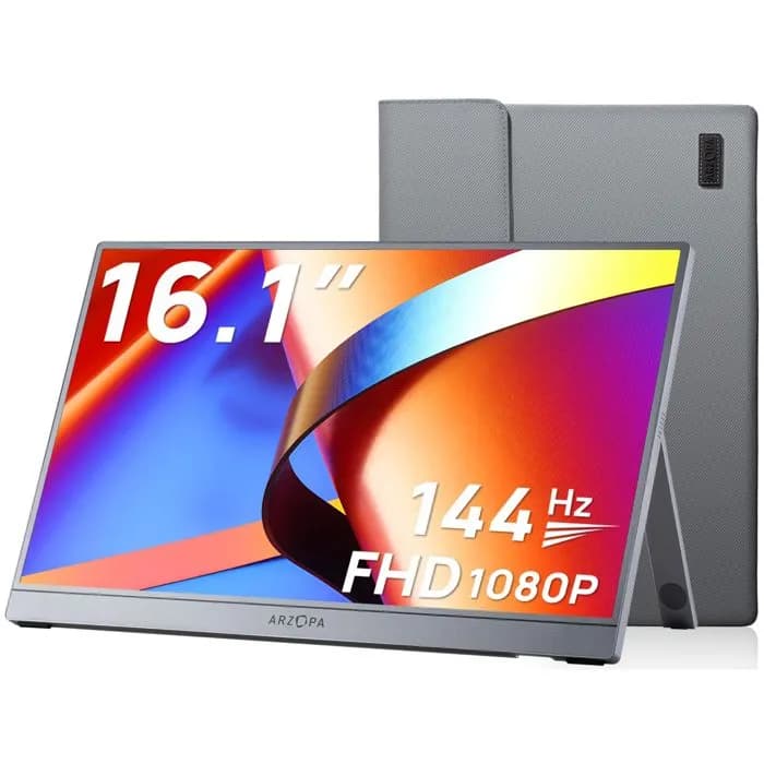Monitor Arzopa 16.1" Z1FC-GREY, IPS, AMD FreeSync 144Hz, HDR10, mini HDMI, 2xUSB-C, Zvučnici, Full HD