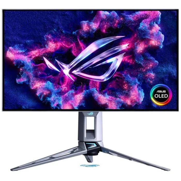 Monitor Asus 26.5" ROG Swift OLED PG27AQWP-W, WOLED, gaming, Dual-Mode (2K 540Hz/FHD 720Hz), Adaptive-Sync, AMD FreeSync Premium, 0.03ms (GTG), HDR500, 2xHDMI, DP, 3xUSB 3.2, Pivot, 2K