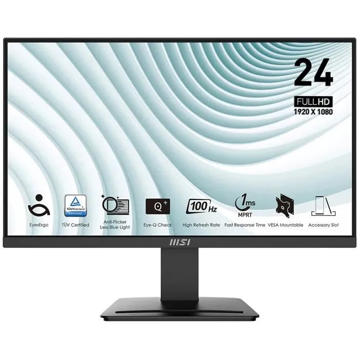 Monitor MSI 23.8" PRO MP2412, VA, Adaptive-Sync 100Hz, 1ms, HDMI, DP, Full HD