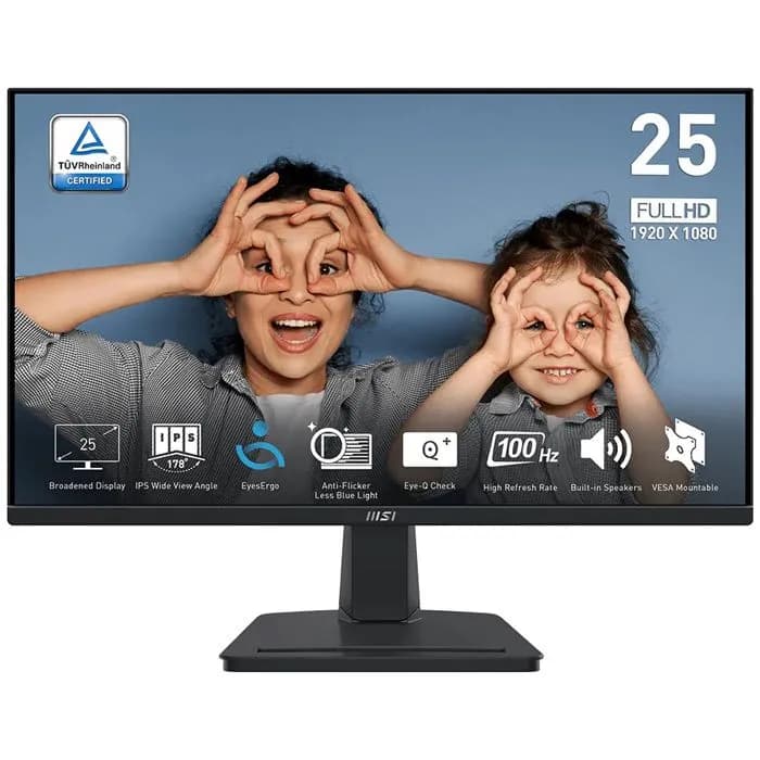 Monitor MSI 24.5" PRO MP251, IPS, gaming, Adaptive-Sync 100Hz, 1ms, VGA, HDMI, Full HD