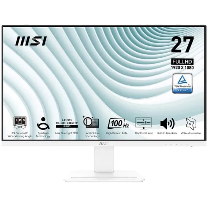 Monitor MSI 27" PRO MP273AW, IPS, Adaptive-Sync 100Hz, VGA, HDMI, DP, Zvučnici, Full HD