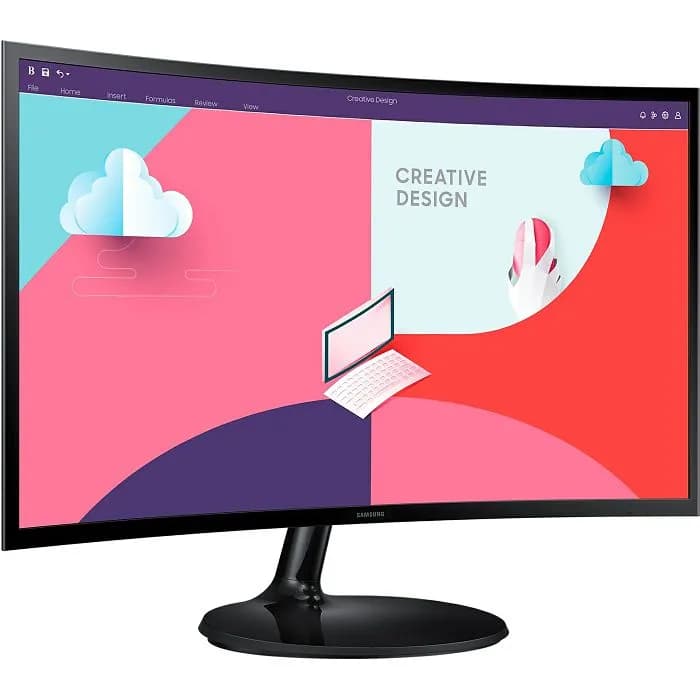 Monitor Samsung 24" LS24C360EAUXEN, VA, AMD FreeSync 75Hz, VGA, HDMI, Zakrivljeni 1800R, Full HD