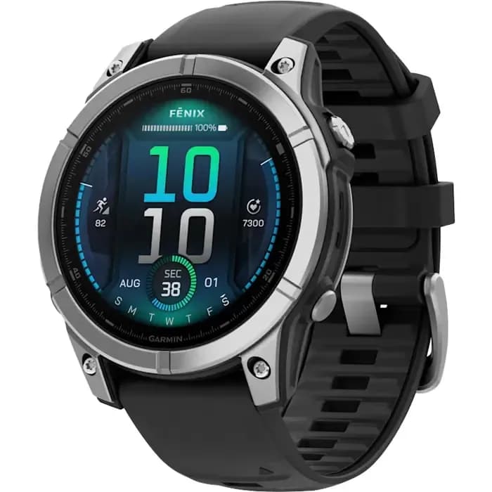 Pametni sat Garmin fenix E Amoled, 47mm, crni sa kućištem od nehrđajućeg čelika