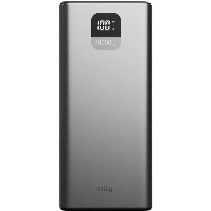 Power Bank Allity APB-100 PD QC, 10000mAh, 22.5W, 2xUSB-A, USB-C, sivi