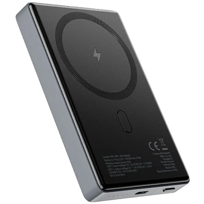 Power Bank Allity APB-300 PD QC, 10000mAh, 20W, bežično magnetsko punjenje, USB-C, sivi