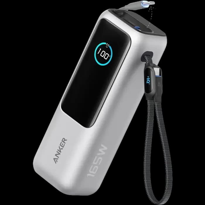 Power Bank Anker A1695H41, 25000mAh, 165W, USB-C, USB-A, sivi