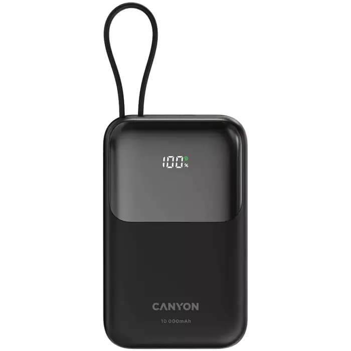 Power Bank Canyon OnPower 101, 10000mAh, 22.5W, USB-A, USB-C, crni