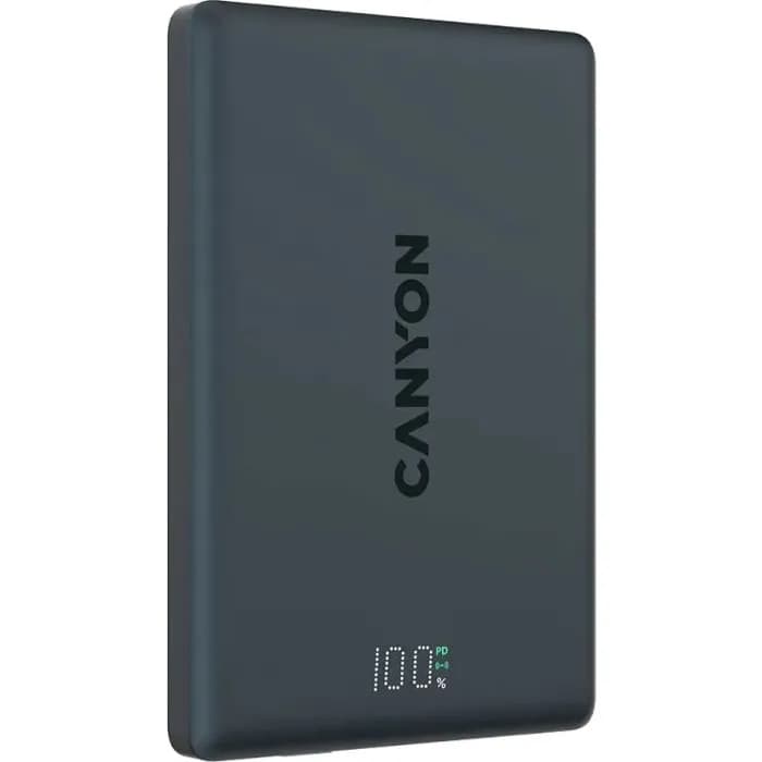 Power bank Canyon OnPower 500, 5000mAh, 20W, bežično magnetsko punjenje, USB-C, crni