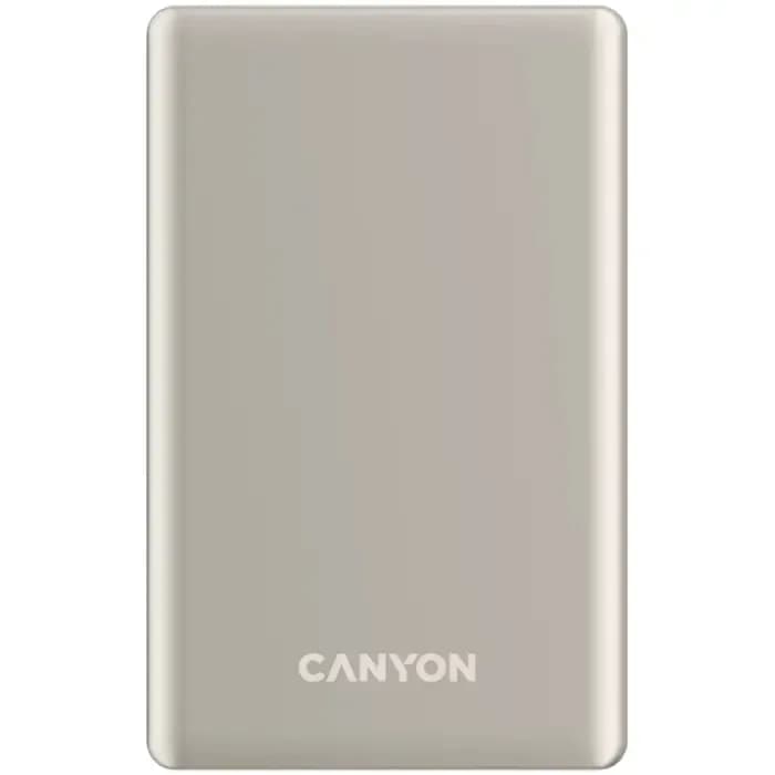 Power Bank Canyon OnPower 510 slim, 10000 mAh, 20W, 15W Magsafe, USB-C, bež