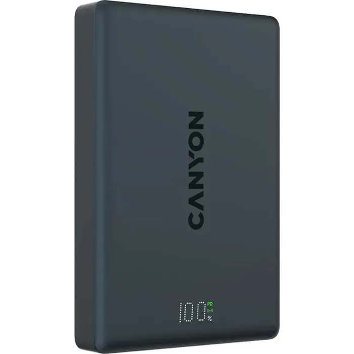 Power bank Canyon OnPower 511, 10000mAh, 20W, bežično magnetsko punjenje, USB-C, crni