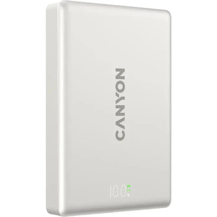 Power bank Canyon OnPower 511, 10000mAh, 20W, bežično magnetsko punjenje, USB-C, sivi