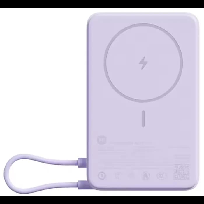Power Bank Xiaomi Magnetic Power Bank with Built-in Stand 71807, 10000mAh, 37W, bežično magnetsko punjenje, USB-C, ljubičasti