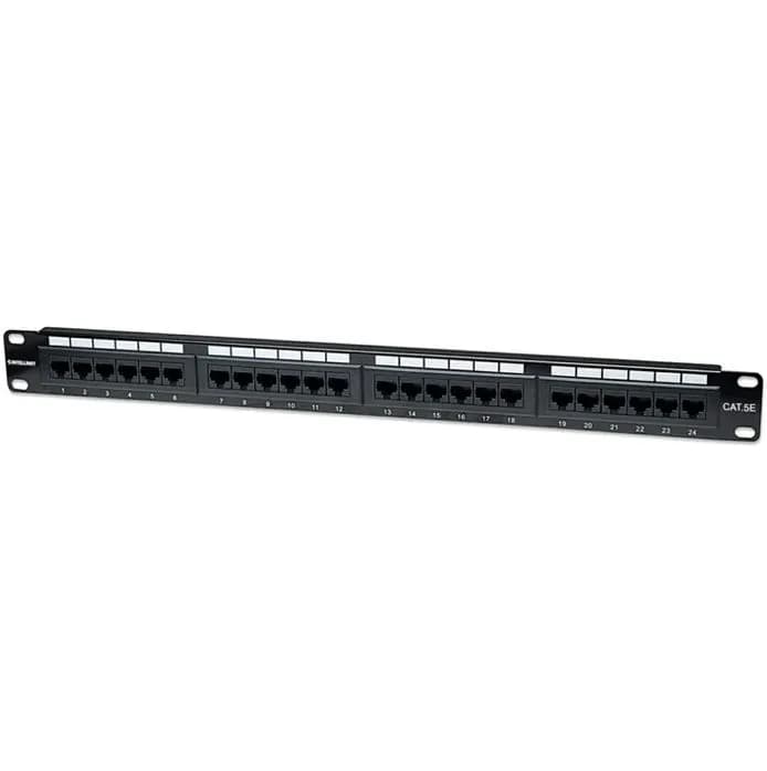 Prespojni UTP panel Intellinet, Cat.5e 24-portni 1U 19", crni