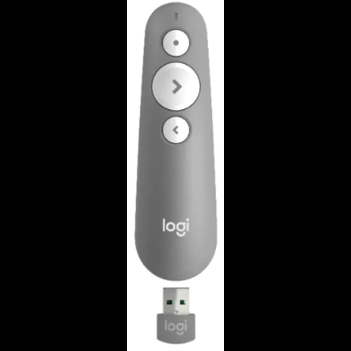 Prezenter Logitech R500s, bežični, laserski, sivi