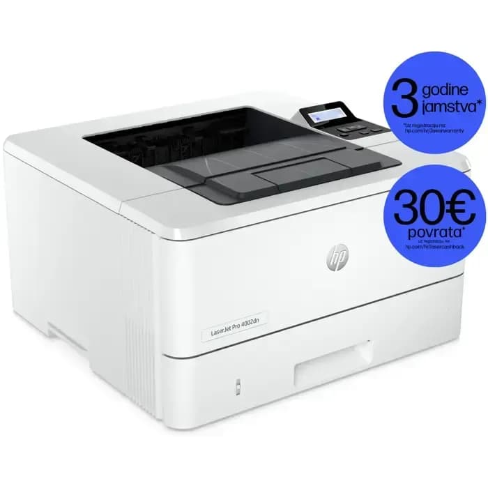 Printer HP LaserJet Pro 4002dn, 2Z605F, crno-bijeli ispis, duplex, LAN, USB, A4