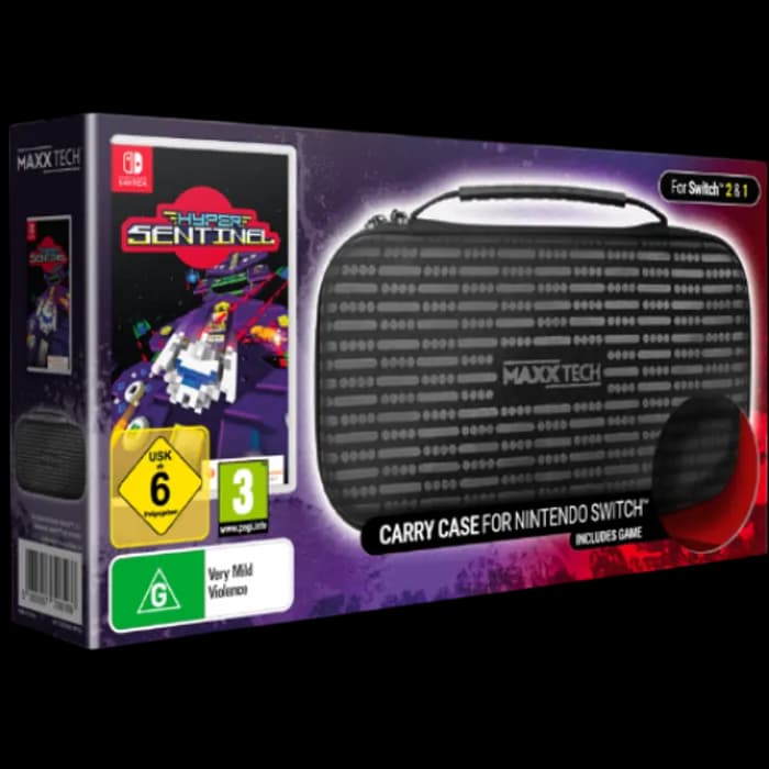 Putna torbica Maxx Tech Premium Carry Case & Hyper Sentinel Bundle, za Nintendo Switch 1 i 2 + igrica Hyper Sentinel (Switch)