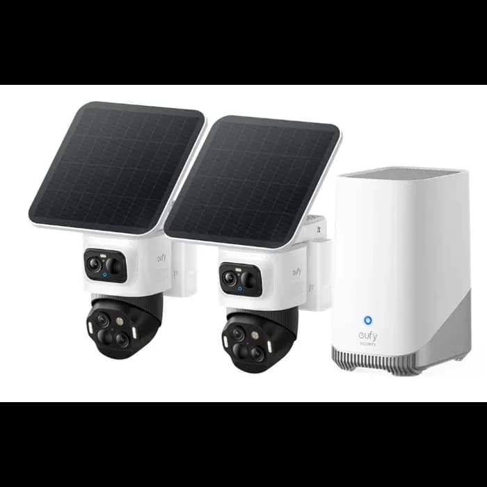 Sigurnosna kamera Eufy EufyCam S4, bežična, vanjska, 4K, detekcija pokreta, bijela, 2 komada + bazna stanica